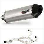 Lextek S/Steel Exhaust System RP1 Carbon Tip Oval Silencer For BMW R1200 GS 03 - 10 / R1200 GS Adventure 05 - 10