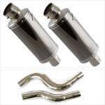 Lextek OP16 Black Chrome Twin Silencers with S/Steel Link Pipe For KTM 990 Adventure 2006 - 2012