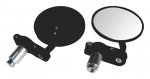 Universal Bar End & Bar Fitment Mirrors - Round - Black Casings